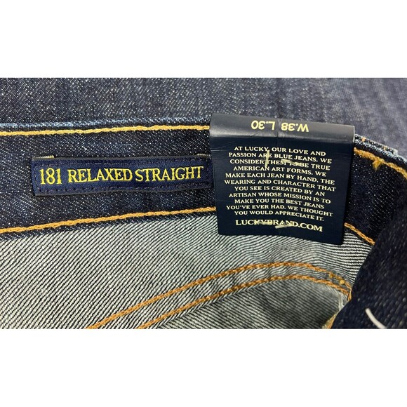 New Lucky Brand Mens 181 Relaxed Straight Fit Denim Blue Jeans Size 38 x 31 - Picture 9 of 12